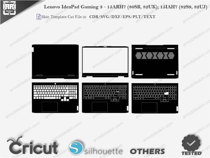 Lenovo IdeaPad Gaming 3 - 15ARH7 (80SB, 82UK); 15IAH7 (82S9, 82UJ) Skin Template Vector