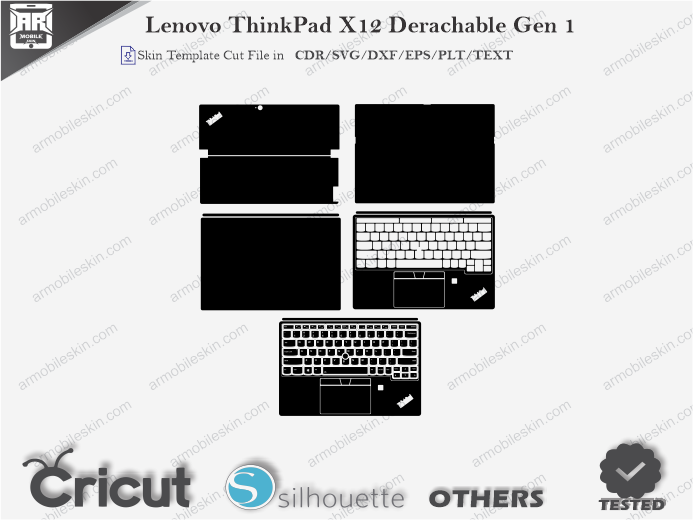 Lenovo ThinkPad X12 Derachable Gen 1 Skin Template Vector