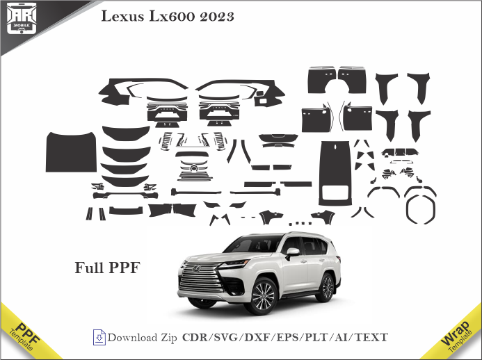Lexus LX600 2023 Car PPF Template