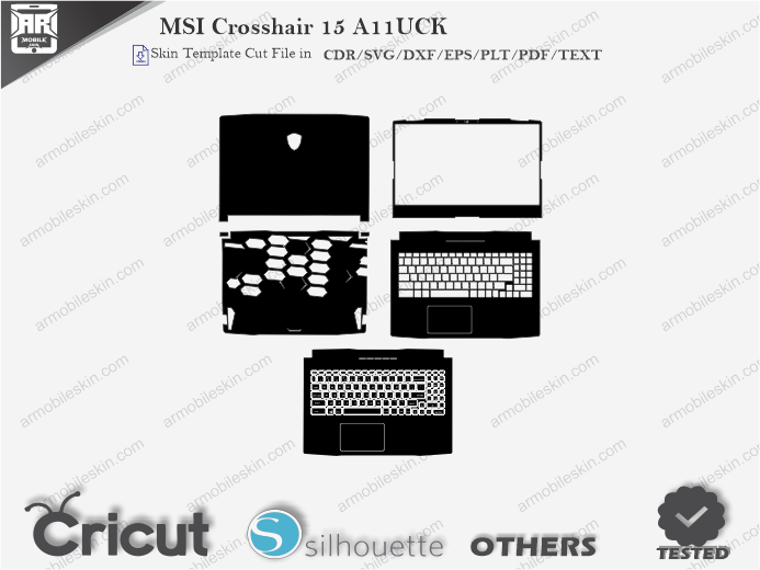 MSI Crosshair 15 A11UCK Skin Template Vector