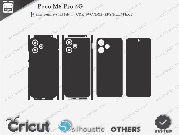 Poco M6 Pro 5G Skin Template Vector
