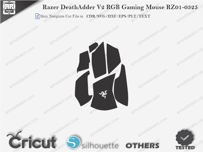 Razer DeathAdder V2 RGB Gaming Mouse RZ01-0325 Mouse Skin Template Vector