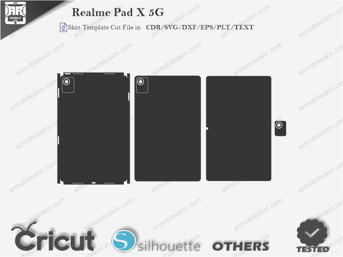 Realme Pad X 5G Skin Template Vector