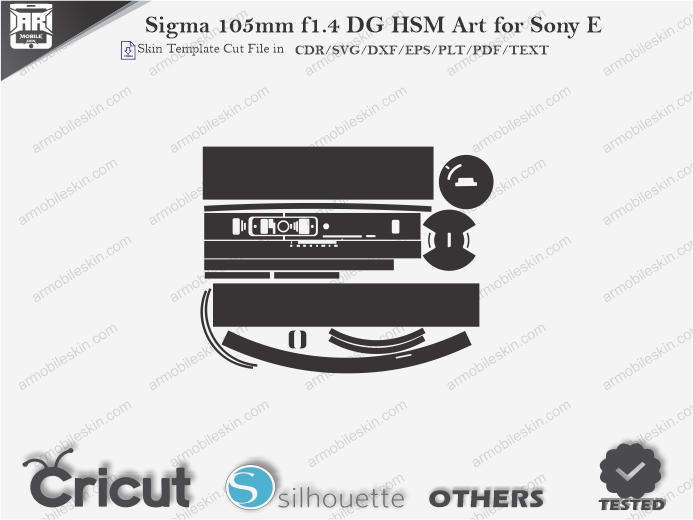 Sigma 105mm f1.4 DG HSM Art for Sony E Skin Template Vector