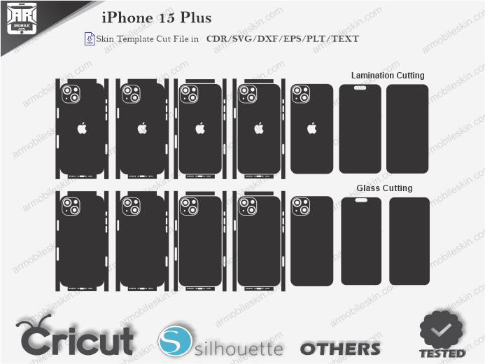 iPhone 15 Plus Skin Template Vector