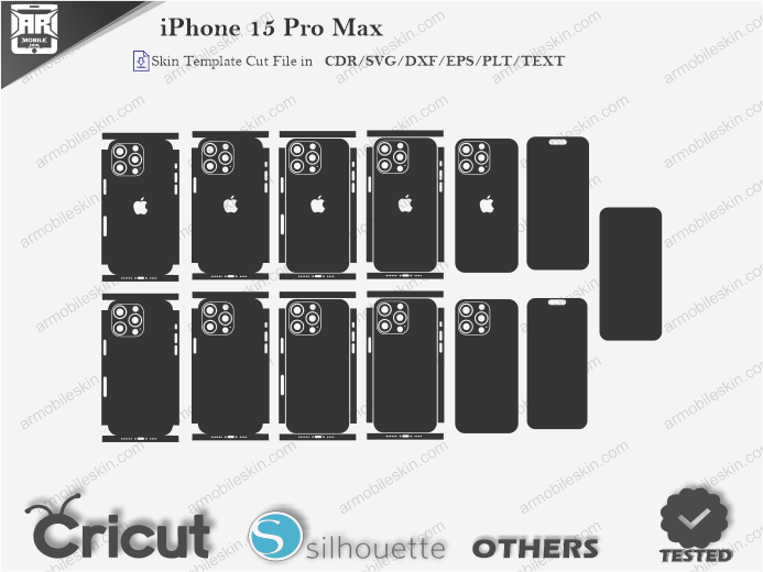 iPhone 15 Pro Max Wrap Skin Template Vector