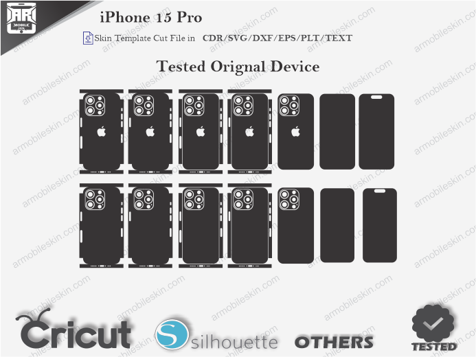 iPhone 15 Series Bundle Complete Skin Template Vector