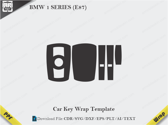 BMW 1 SERIES (E87) Car Key Wrap Template Vector