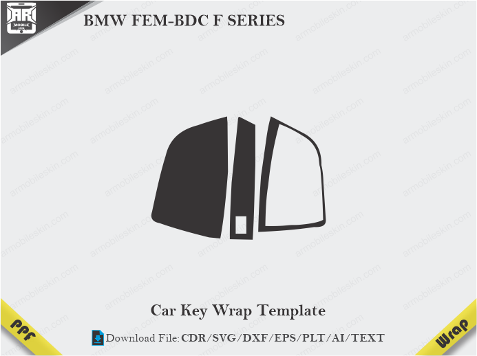 BMW FEM-BDC F SERIES Car Key Wrap Template Vector