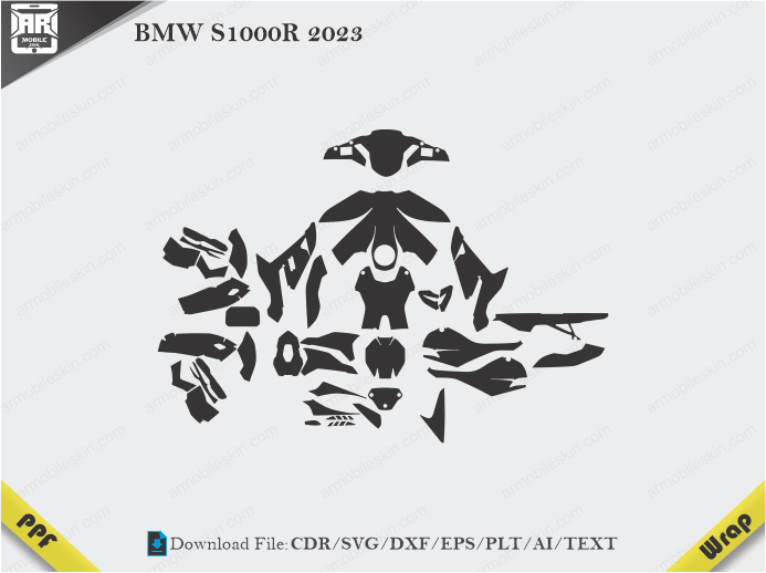 BMW S1000R 2023 Wrap Skin Template Vector