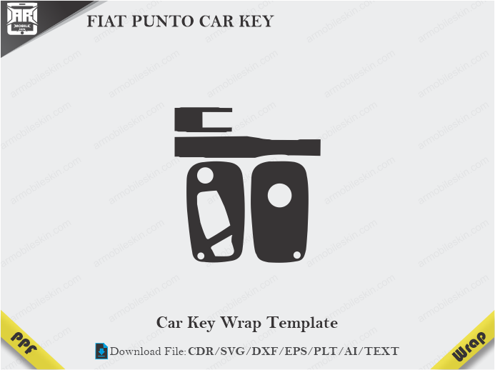 FIAT PUNTO CAR KEY Car Key Wrap Template Vector
