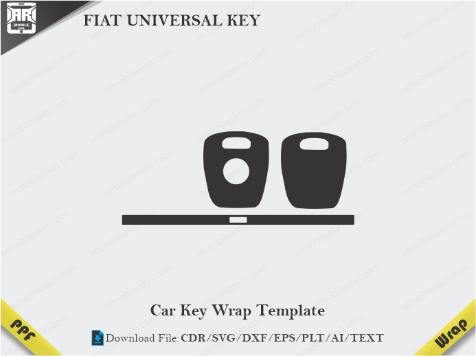 FIAT UNIVERSAL KEY Car Key Wrap Template Vector