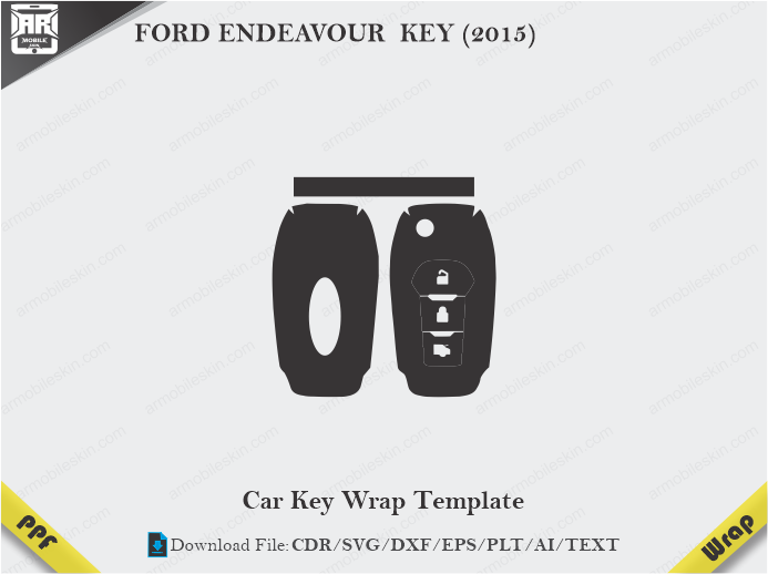 FORD ENDEAVOUR KEY (2015) Car Key Wrap Template Vector