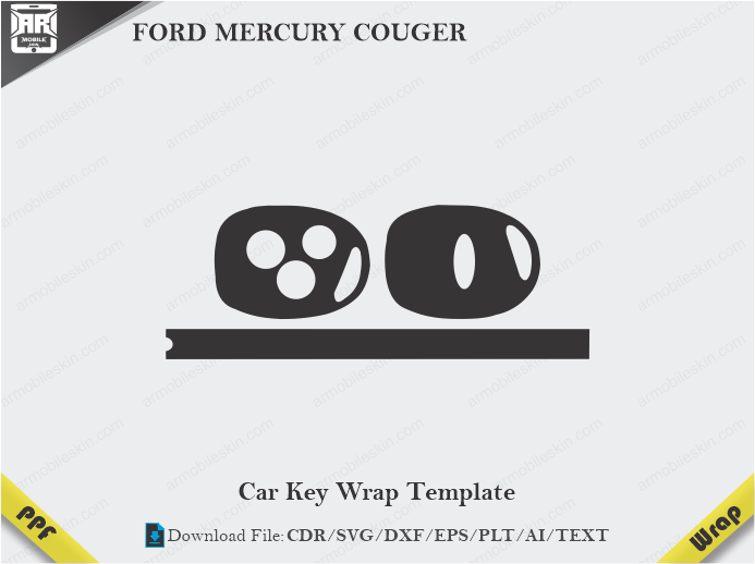 FORD MERCURY COUGER Car Key Wrap Template Vector