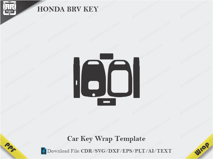 HONDA BRV KEY Car Key Wrap Template Vector