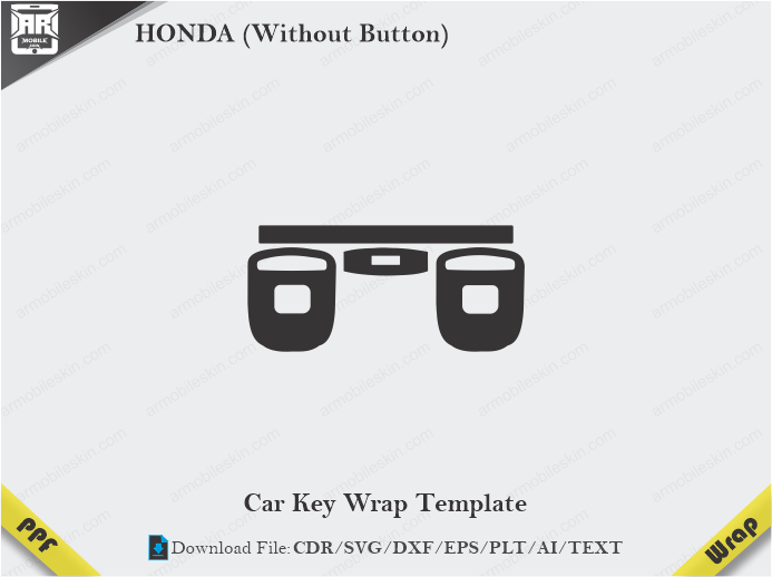 HONDA (Without Button) Car Key Wrap Template Vector
