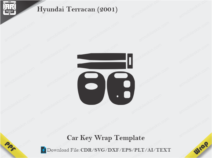 Hyundai Terracan (2001) Car Key Wrap Template Vector