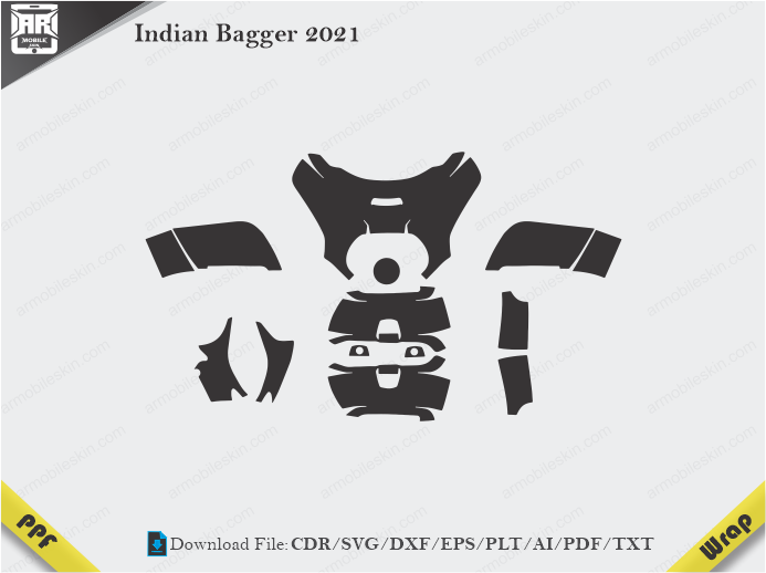 Indian Bagger 2021 Wrap Skin Template Vector