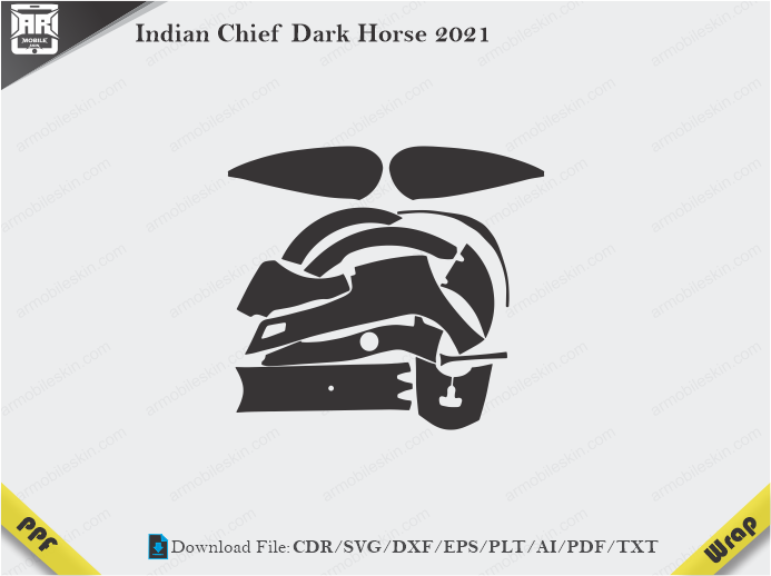 Indian Chief Dark Horse 2021 Wrap Skin Template Vector