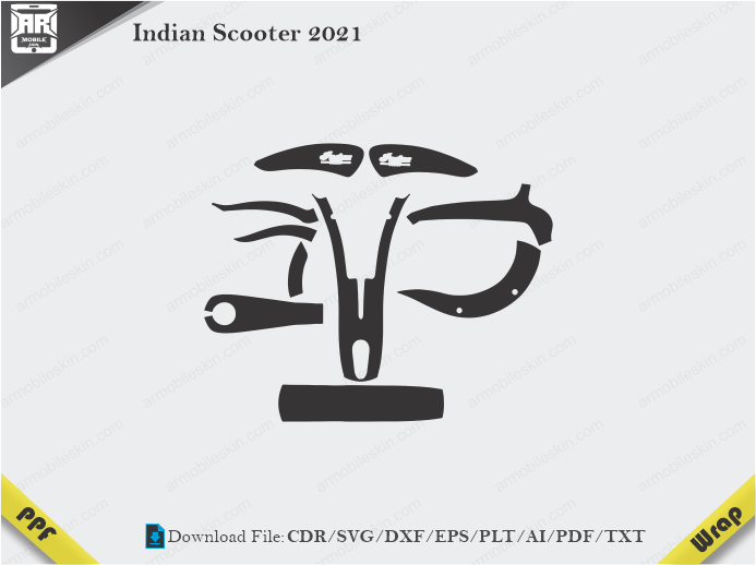 Indian Scooter 2021 Wrap Skin Template Vector