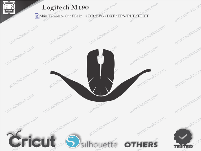Logitech M190 Mouse Skin Template Vector