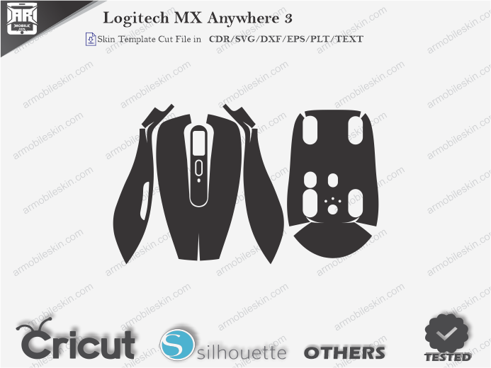 Logitech MX Anywhere 3 Mouse Skin Template Vector