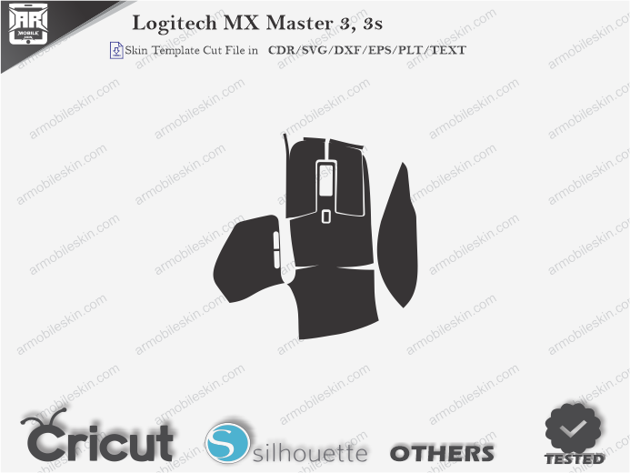 Logitech MX Master 3, 3s Mouse Skin Template Vector