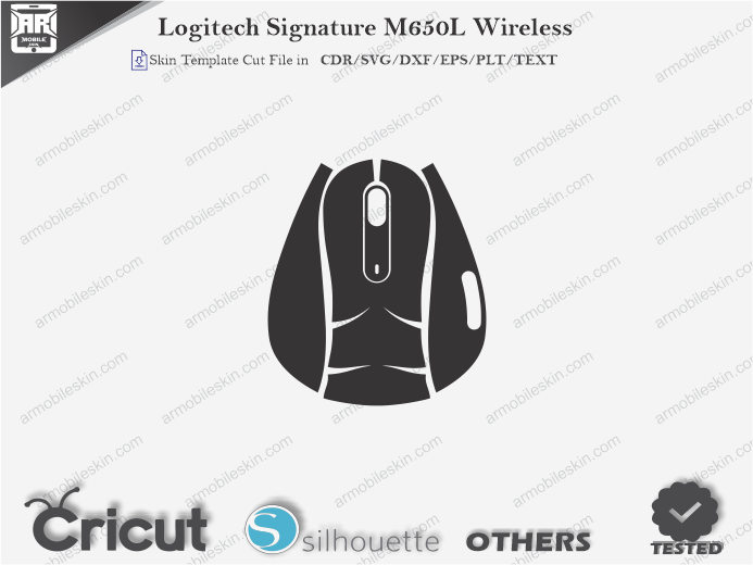Logitech Signature M650L Wireless Mouse Skin Template Vector