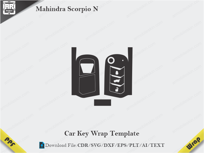 Mahindra Scorpio N Car Key Wrap Template Vector