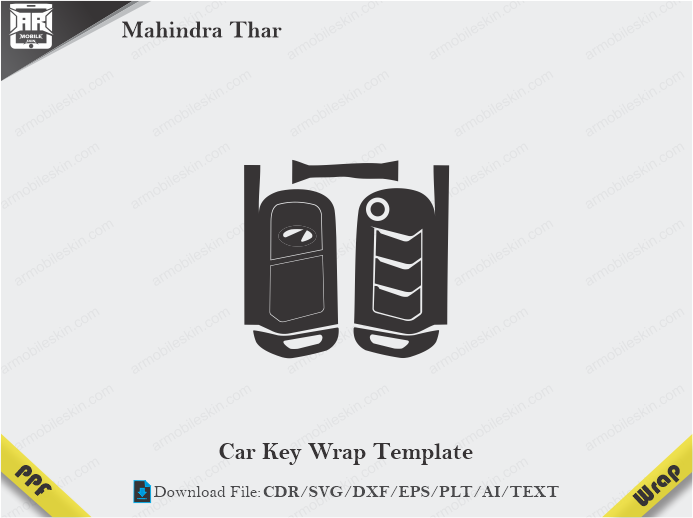 Mahindra Thar Car Key Wrap Template Vector