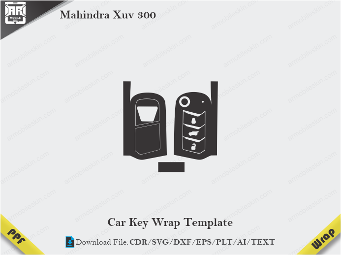 Mahindra Xuv 300 Car Key Wrap Template Vector