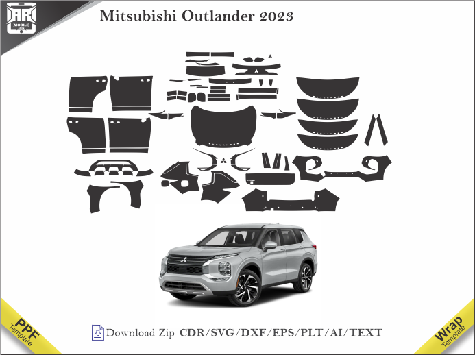 Mitsubishi Outlander 2023 Car PPF Template