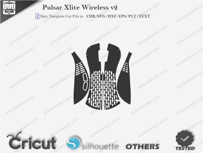Pulsar Xlite Wireless v2 Mouse Skin Template Vector