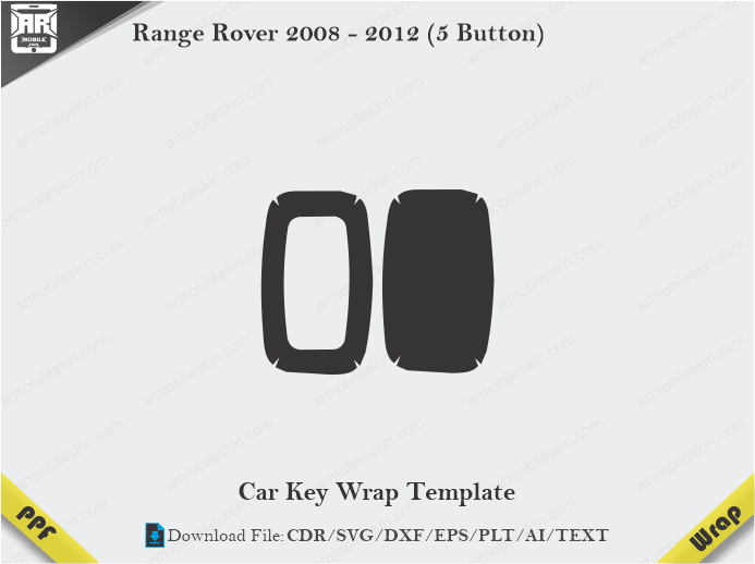 Range Rover 2008 – 2012 (5 Button) Car Key Wrap Template Vector