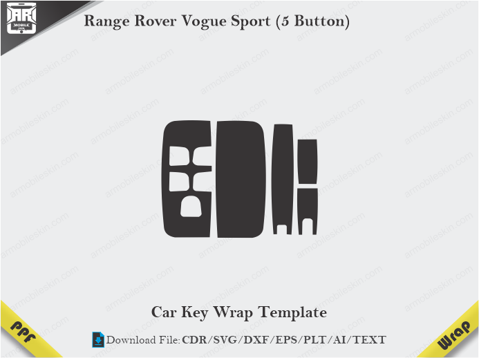 Range Rover Vogue Sport (5 Button) Car Key Wrap Template Vector