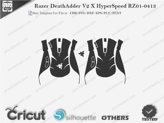 Razer DeathAdder V2 X HyperSpeed RZ01-0413 Mouse Skin Template Vector