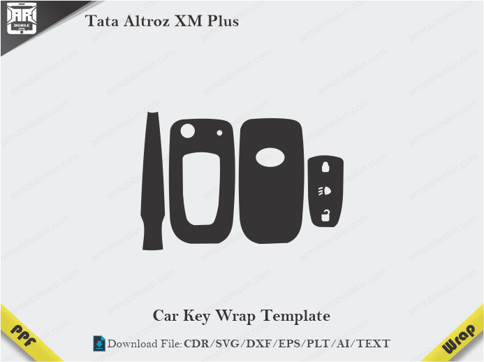 Tata Altroz XM Plus Car Key Wrap Template Vector