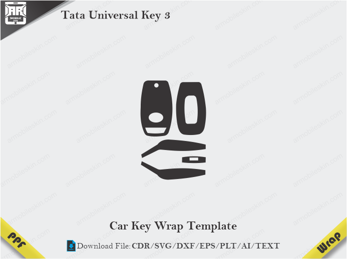 Tata Universal Key 3 Car Key Wrap Template Vector