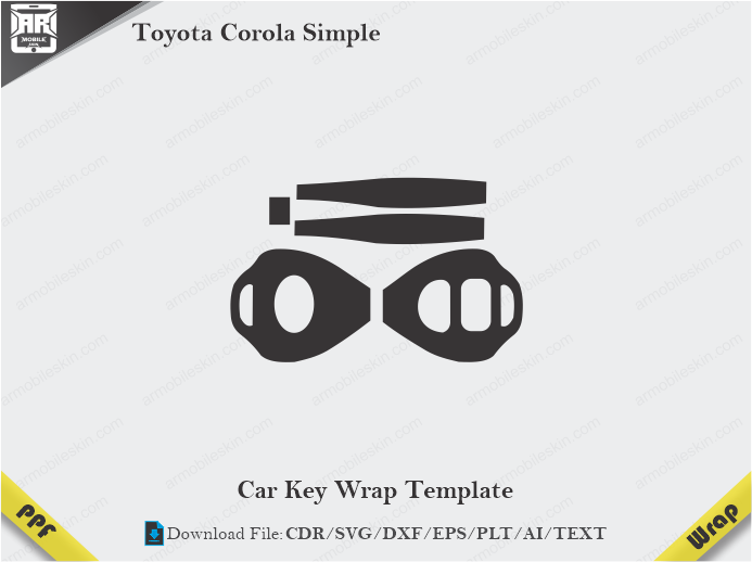 Toyota Corola Simple Car Key Wrap Template Vector