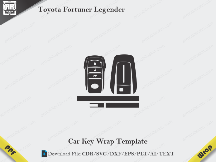Toyota Fortuner Legender Car Key Wrap Template Vector