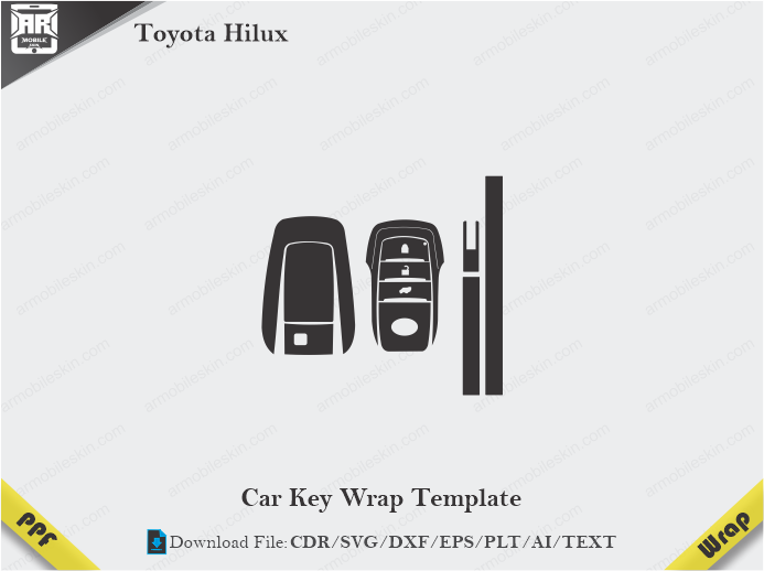 Toyota Hilux Car Key Wrap Template Vector