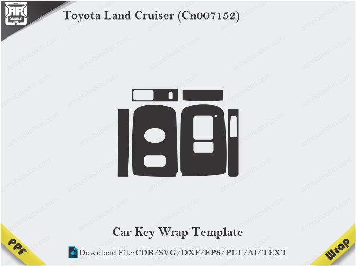 Toyota Land Cruiser (Cn007152) Car Key Wrap Template Vector