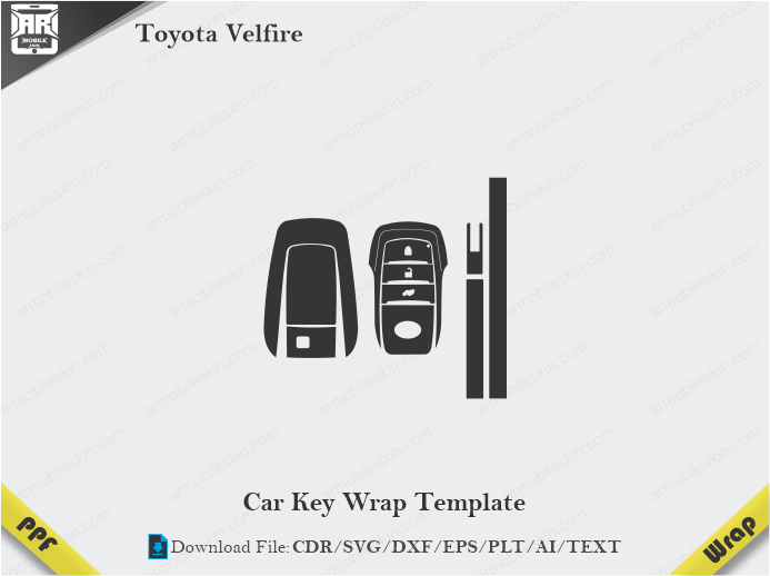 Toyota Velfire Car Key Wrap Template Vector