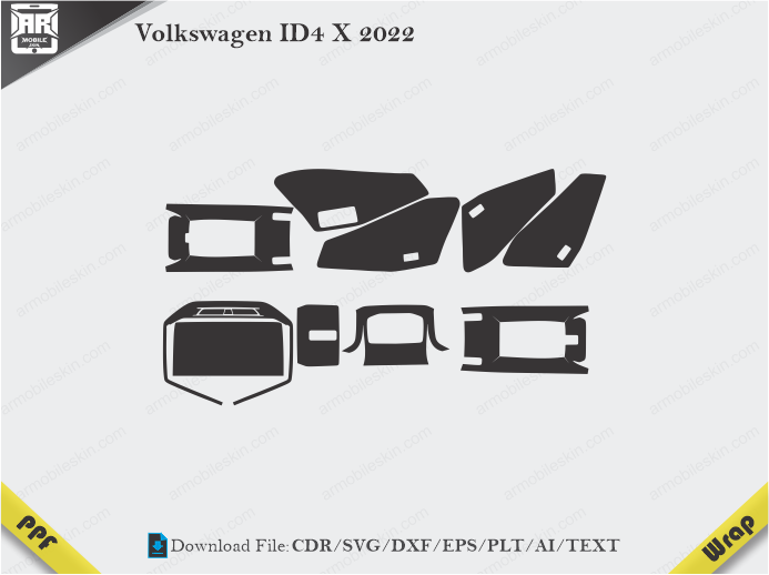 Volkswagen ID4 X 2022 Car Interior PPF or Wrap Template