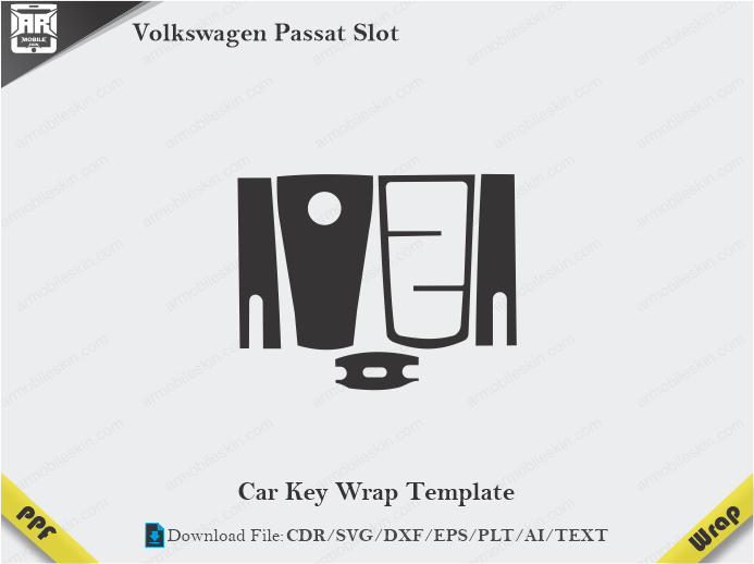 Volkswagen Passat Slot Car Key Wrap Template Vector