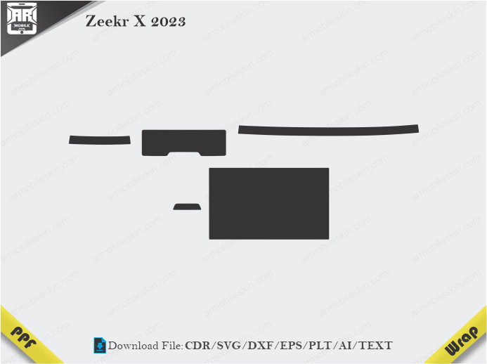 Zeekr X 2023 Car Interior PPF or Wrap Template