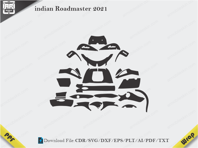 indian Roadmaster 2021 Wrap Skin Template Vector