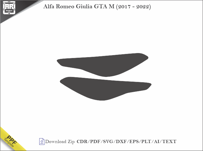 Alfa Romeo Giulia GTA M (2017 - 2022) Car Headlight Cutting Template