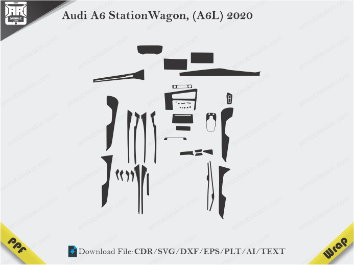 Audi A6 StationWagon, (A6L) 2020 Car Interior PPF or Wrap Template