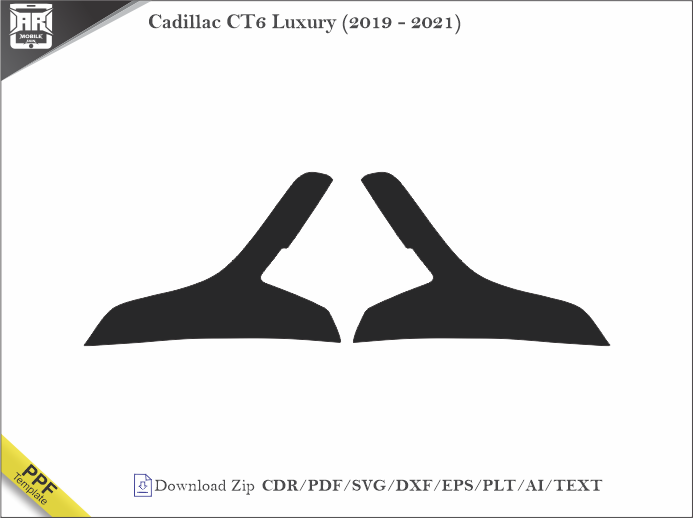 Cadillac CT6 Luxury (2019 - 2021) Car Headlight Cutting Template
